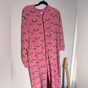 PAUL FRANK Pink Zippered Footie Onesie